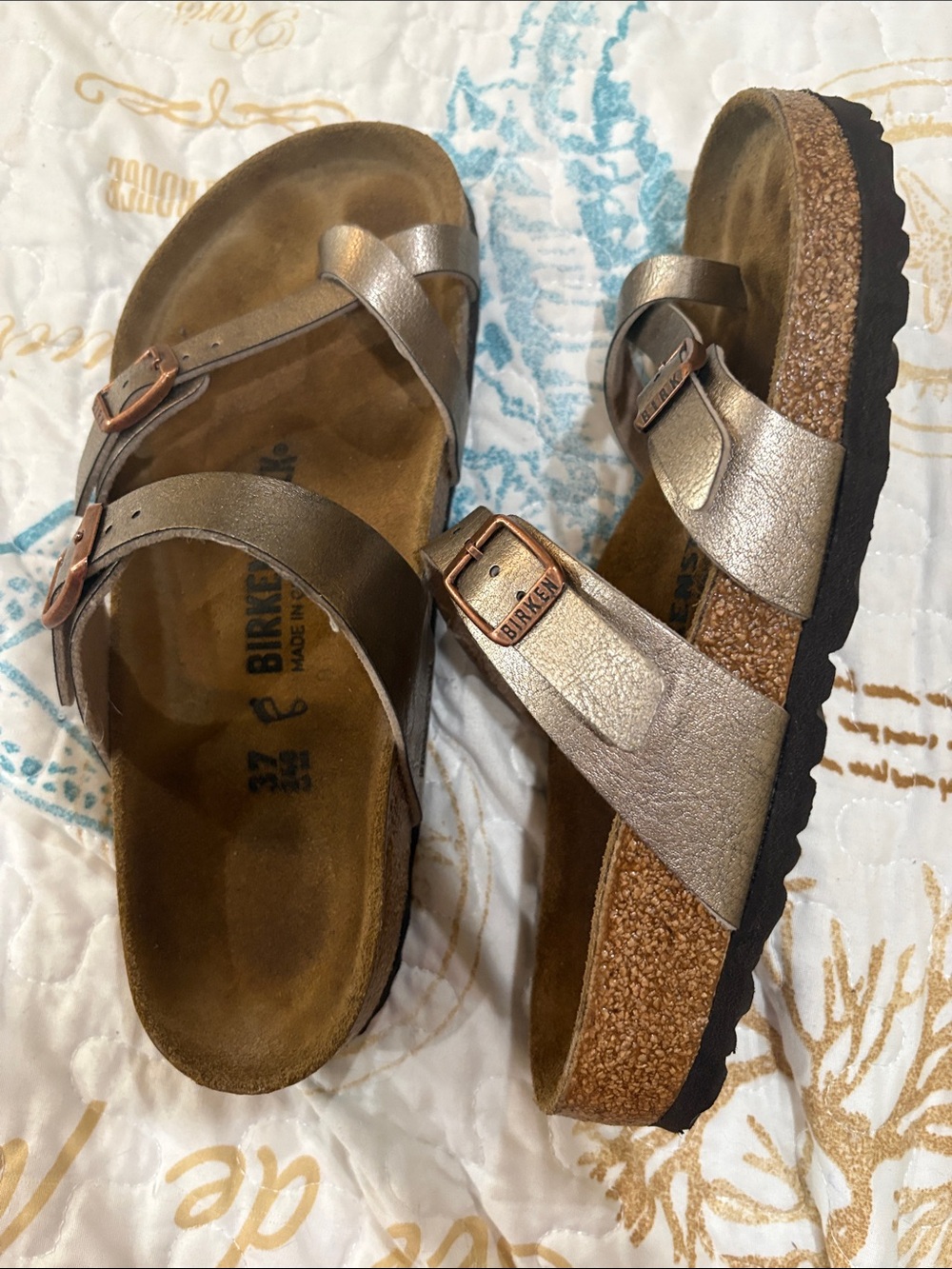 Birkenstock Women's Bronze Metallic Double-Strap Sandals - Picture 2 of 6